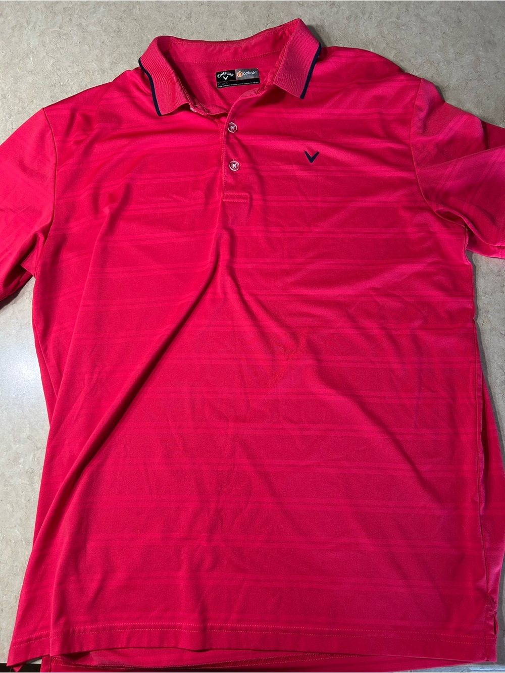 Callaway Men's Opti-Dri short sleeve performance golf polo shirt L Hot Pink